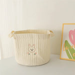 panier rangement brodé animaux ours lapin écureuil poignées détachables rangement vêtements moderne respectueux environnement