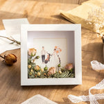cadre decoratif bois naturel noir papillons fleurs seche moderne adhésif 10 inch