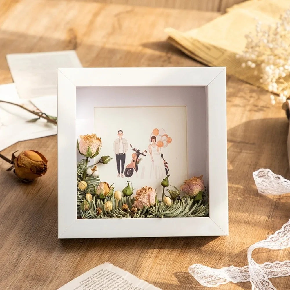 cadre decoratif bois naturel noir papillons fleurs seche moderne adhésif 10 inch