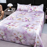 drap lit complet fleurs classique vert clair bleu clair beige violet rose adultes chambre