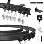 rideau fenêtre moderne noir clips acier inoxydable plaque métallique rallonges suspension vis boulons pvc