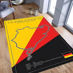 tapis sol noir motif circuit course automobile décoration moderne salon chambre maison