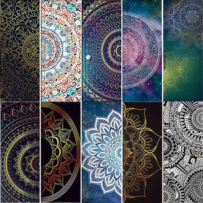Autocollant porte mandala bohème chocolat