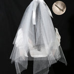 voile mariée tulle plissé blanc classique romantique fixé noeud transparent élégant