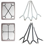 bretelles lit clips support drap noir gris fixations métal triangles ajustables adultes