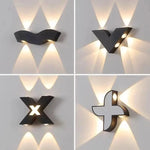 applique murale led noir contemporaine 4w 6w 7w interrupteur bouton geometrique simple