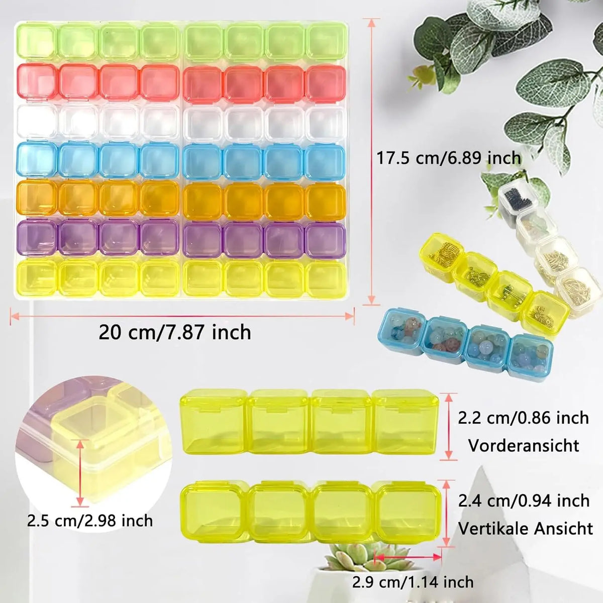 boîte rangement bijoux compartiments multiples transparente couleurs variées clips modernes petit objets organisation protection