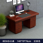 bois massif moderne marron foncé table travail informatique épuré intérieur maison