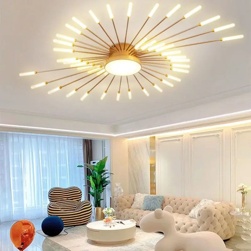 plafonnier led moderne doré noir luminaire salon salle manger chambre enfant éventail