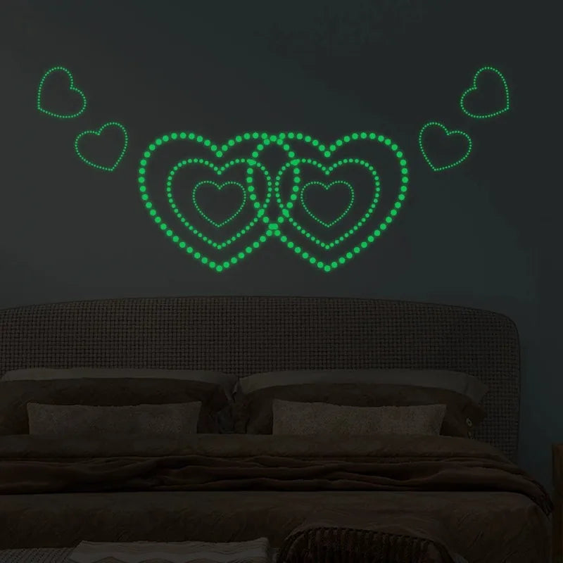 stickers lumineux étoiles vert fluo adhésifs modernes mur chambre enfants