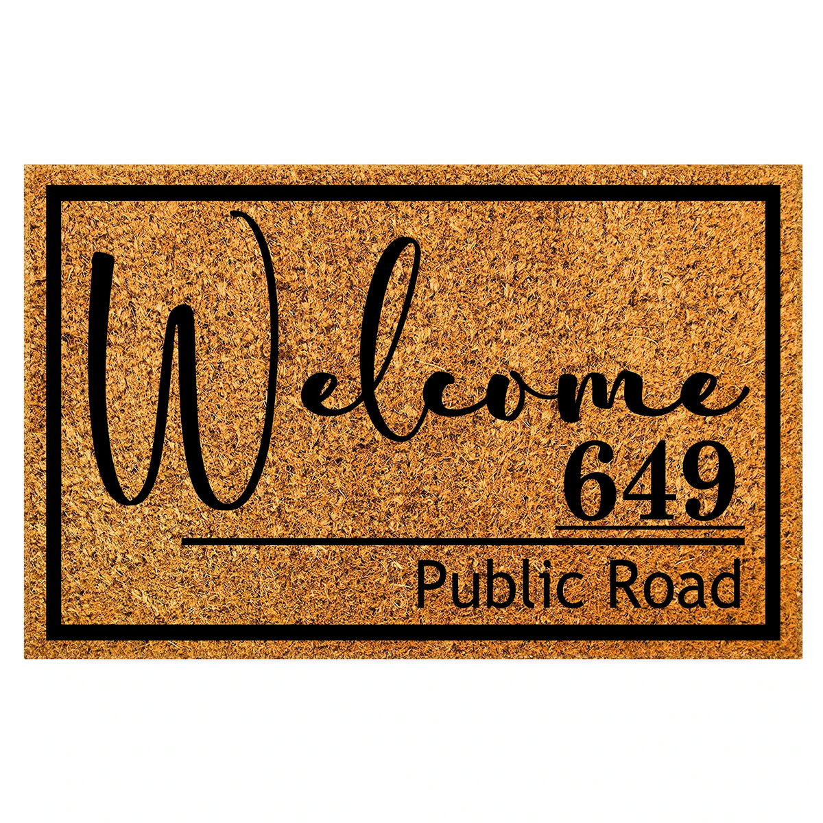 paillasson personnalisé antidérapant marron clair welcome 649 public road extérieur résistant antibactéries moderne