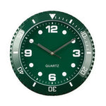 horloge murale moderne abstraite verte numéros blancs salon aiguille fixée