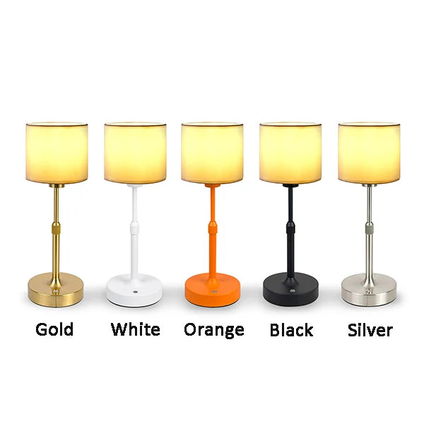lampe table vintage or plissée interrupteur tactile rechargeable led noir beige