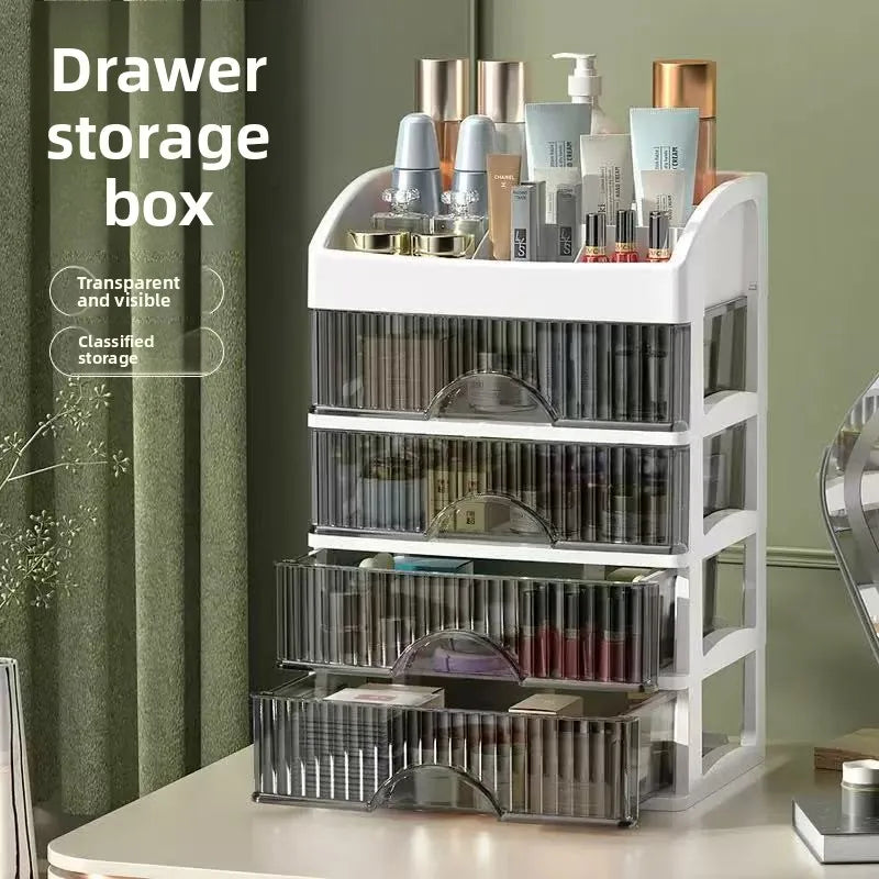 boîte rangement blanc tiroirs glissants cosmétiques multifonction moderne transparent compartments organisateur maquillage