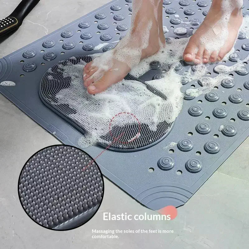 tapis bain antidérapant pvc gris bleu clair vert beige rose points moderne minimaliste douche