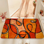 tapis abstrait orange moderne antidérapant polyester salle bain salon cuisine externe