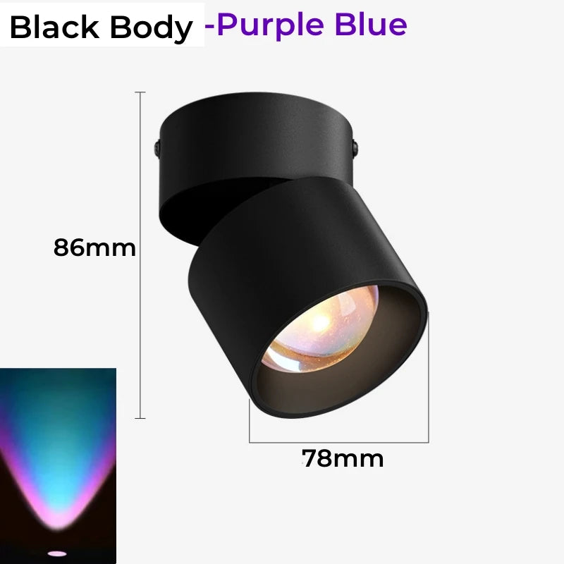 Spot lumineux led moderne surface mounted blanc noir flux lumineux 60 249 vcertifié fcc