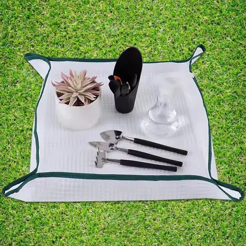 tapis jardinage blanc vert moderne rayures grille poignées 50cm 1m imperméable transplantationiauxités