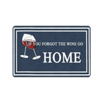 tapis bleu marine blanc humour vin texte moderne extérieur entrée 24x16 Inch