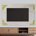 cadres decoratifs adhésifs modernes marbre géométriques téléviseur blanc noir gris
