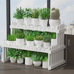 étagère plante bambou moderne simple niveaux naturel hauteur 30cm largeur 57cm