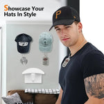 supports stockage murals adhésifs casquettes rouges noires brodées minimalistes 10 pièces