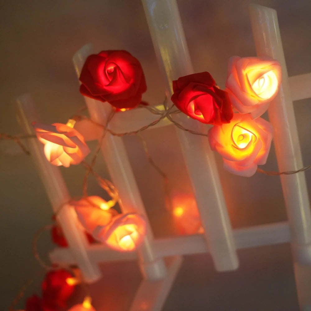 guirlande lumineuse rose led saint valentin mariage décoration intérieure moderne chambre blanc rouge