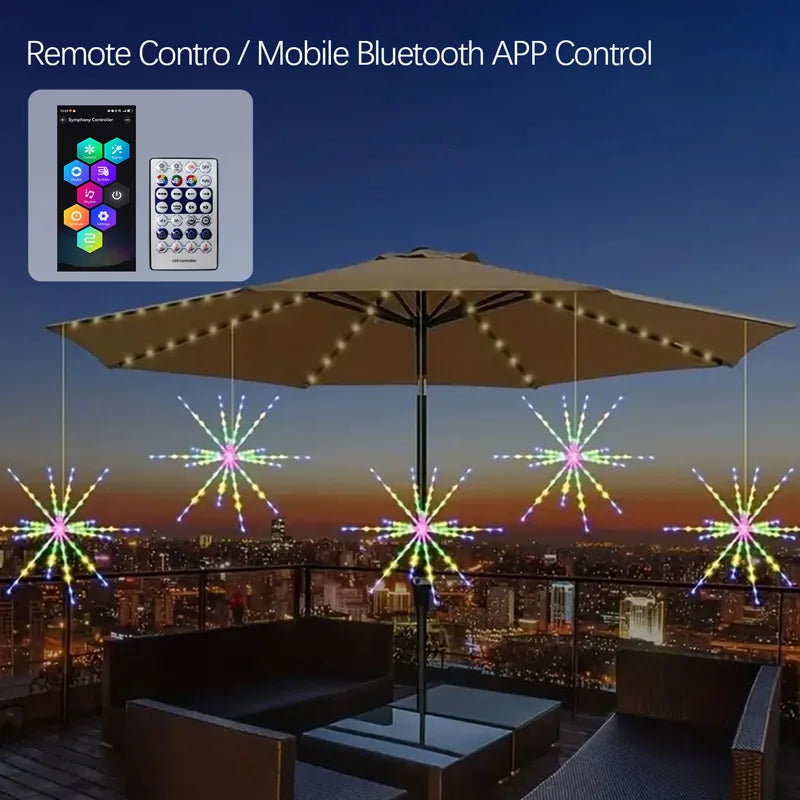 décoration lumineuse étoile RGB télécommande ambiancé moderne festifintérieur extérieur LED multicolore violet blanc