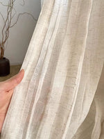 rideau lin plissé classique beige clair opacité rayures fines