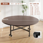 table manger ronde pliante bois marron plateau tournant six chaises modernes