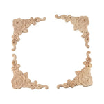 décorations bois sculpté motifs floraux ornements angle pièce décorative rose feuilles classic