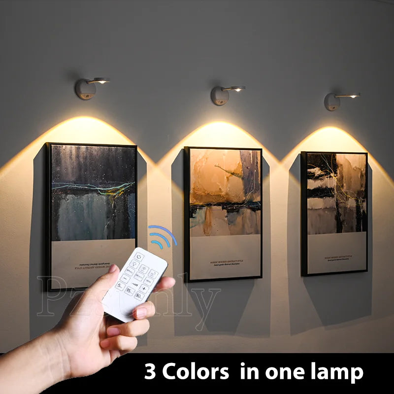 projecteur led rechargeable intelligent détecteur présence lampe murale sans fil télécommande éclairage moderne entrée