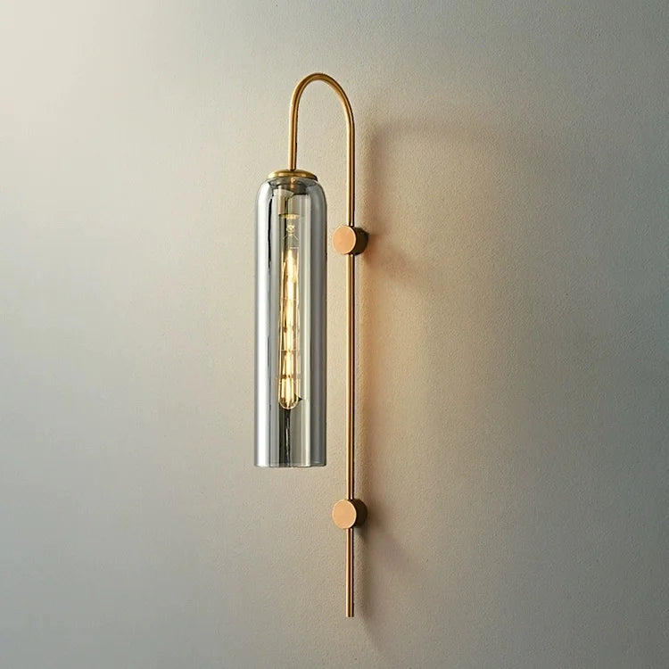 lampe murale moderne or argent transparente élégante câble électrique fixée chambre cuisine