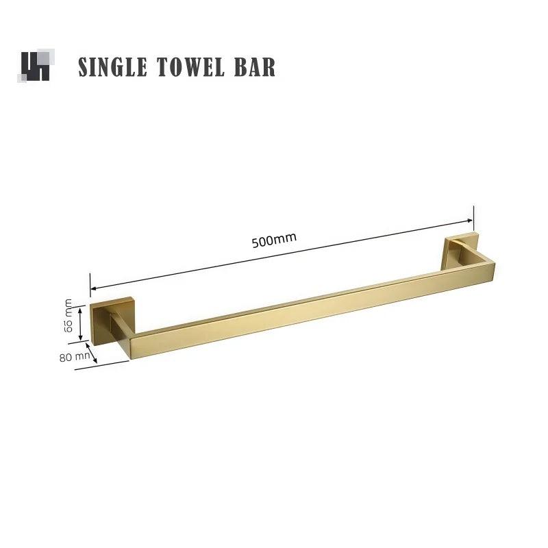 accessoires salle bain doré moderne porte serviettes support papier toilette porte savon vis montage