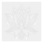 Stencil artisanal fleurs stylisées motifs géométriques couleurs vives décoration murale tissu bois
