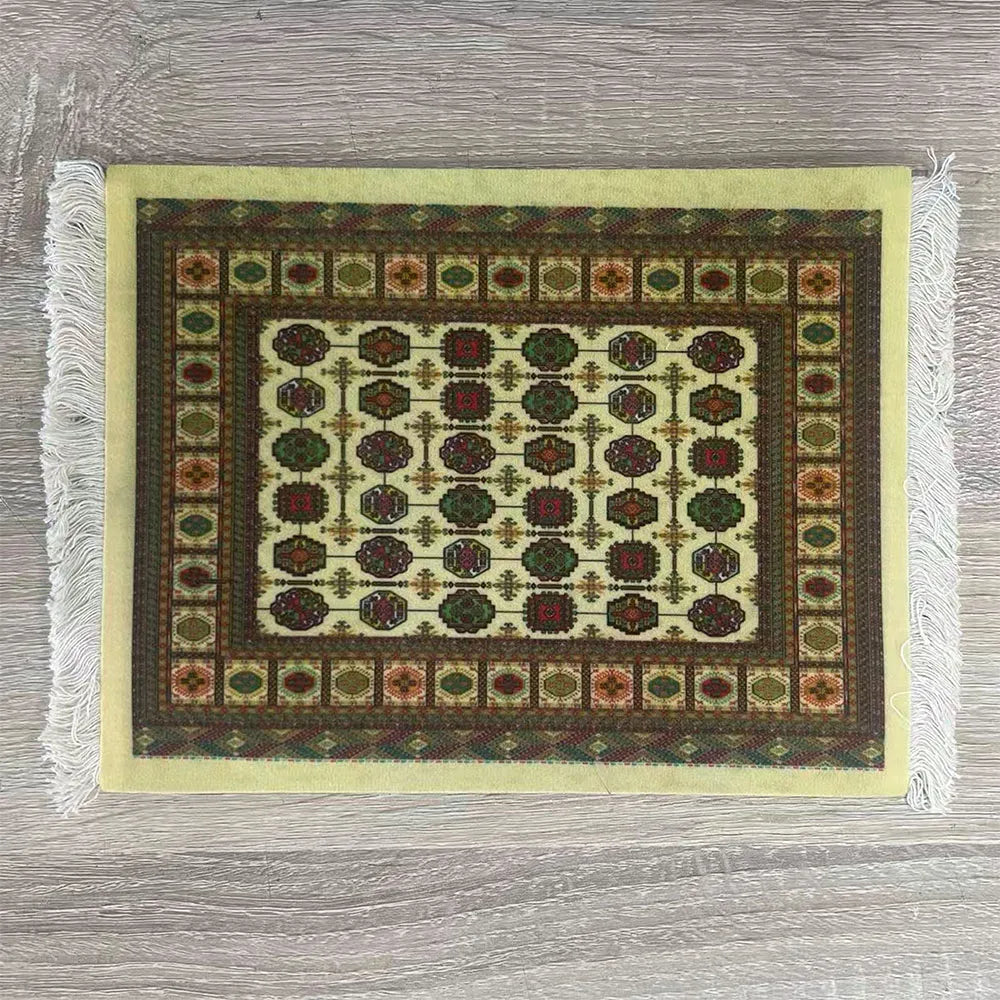 tapis sol persan motif floral classique franges décoration intérieur maison