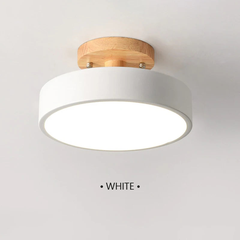 Lampe moderne couloir escalier tri couleur bois acrylique fer gris blanc rose vert
