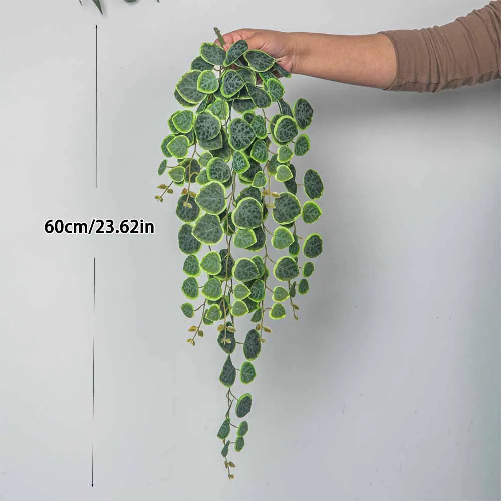 plantes artificielles vigne eucalyptus vert clair feuilles argent plastique moderne extérieur accrochable 60cm 80cm