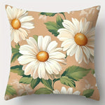 coussins imprimés double face fleurs marguerite vintage polyester taille 35 45 50 60 cm