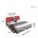 lit double moderne gris clair simili cuir tiroirs latéraux table chevet