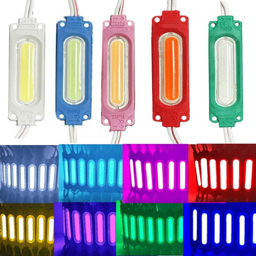 Modules LED multicolores 12V blanc bleu rose orange vert jaune violet moderne 50x70mm