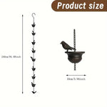 guirlande décorative oiseaux coupes métal rustique 240cm suspension extérieure jardin traditionnel