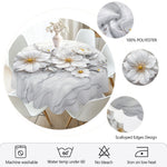 nappe polyestre imperméable fleurs blanches moderne blanc gris dentelée mariageextérieur