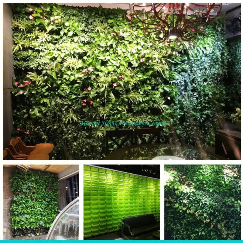 panneau mural plantes verticaux pots drainants fixation murale moderne feuilles vertes