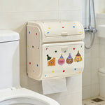 rangement mural moderne porte papier toilette blanc cassé points colorés fixation sans perçage mignon
