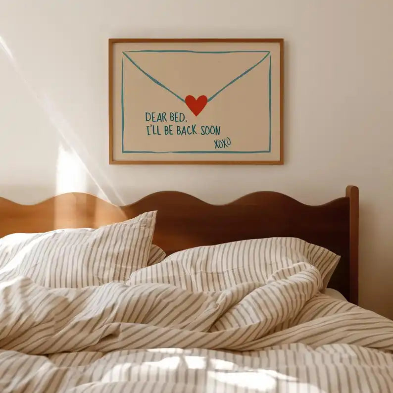 impression toile moderne lettre cœur humour décoration chambre opaque sans cadre graphique minimaliste