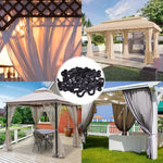 boucles rideau gazebo noir clips anti corrosion utilisation multiple moderne résistance durableextérieur PVC