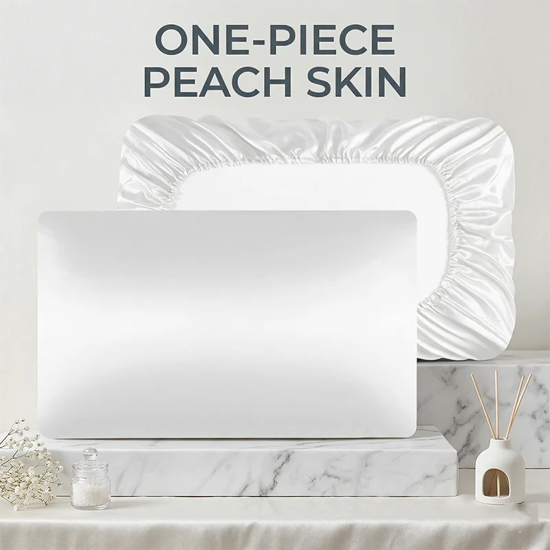 couvre lit blanc satiné brillant moderne minimaliste grande taille chambre coucher lit