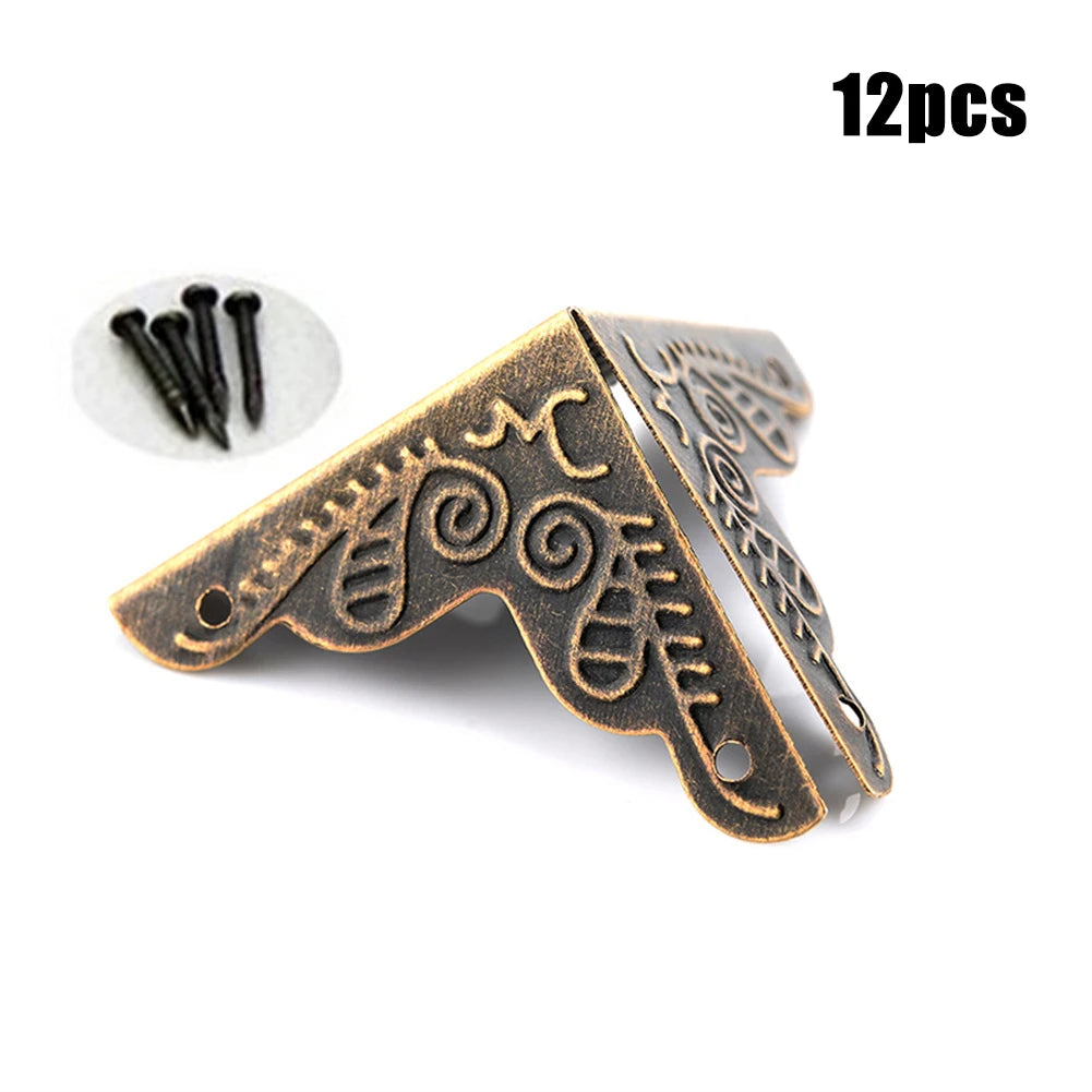 cornières décoratives vintage bronze noir motifs floraux 36mm 24mm fixations meubles