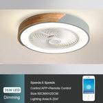 ventilateur led moderne gris blanc bois naturel certification ul vde rohs
